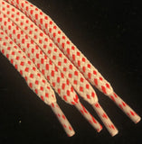 Hybrid Shoelaces - Cream with Red Accents